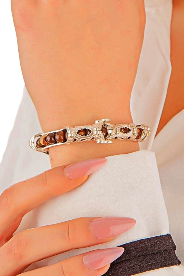 925 Ayar gümüş MultiFlex Pro Kaplangözü Doğaltaş Stres Bilekliği