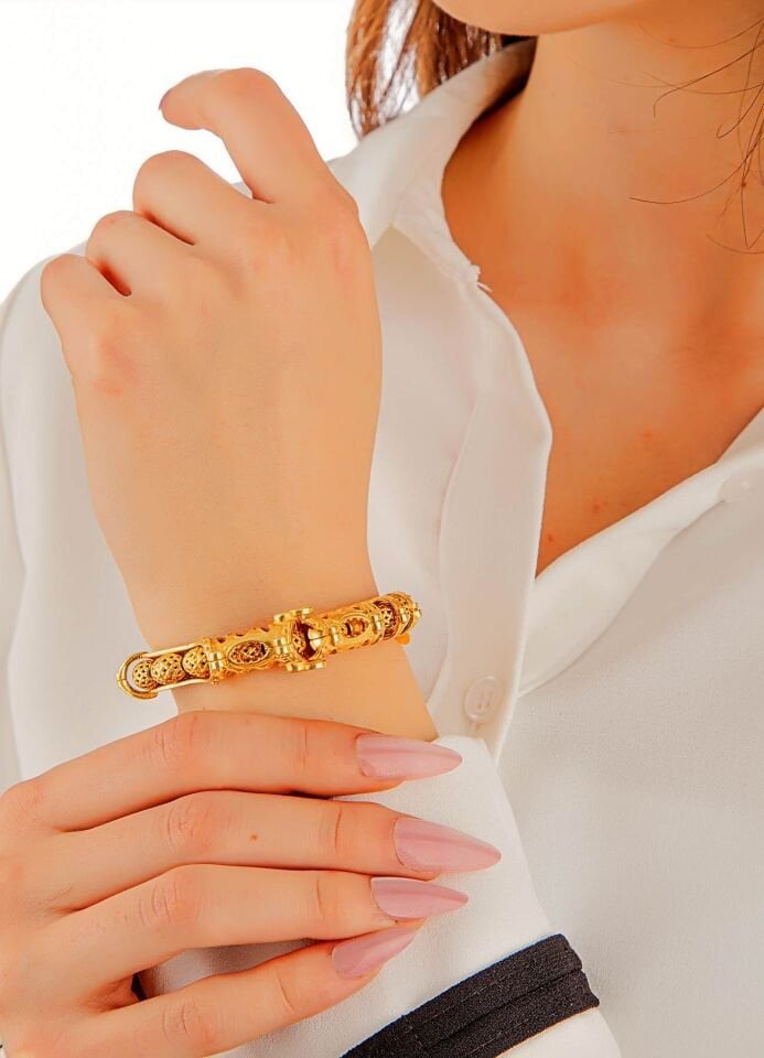 MultiFlex Pro 925 Ayar Gümüş  24 Ayar Altın Kaplama Stres bilekliği