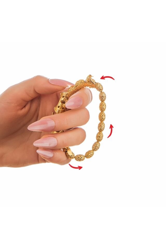 MultiFlex Pro 925 Ayar Gümüş  24 Ayar Altın Kaplama Stres bilekliği