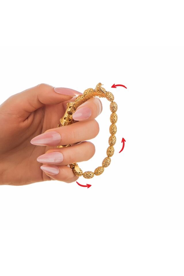 925 Ayar Gümüş  24 Ayar Altın Kaplama MultiFlex Pro Stres bilekliği