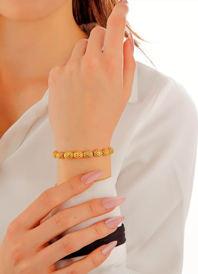 925 Ayar Gümüş  24 Ayar Altın Kaplama MultiFlex Pro Stres bilekliği