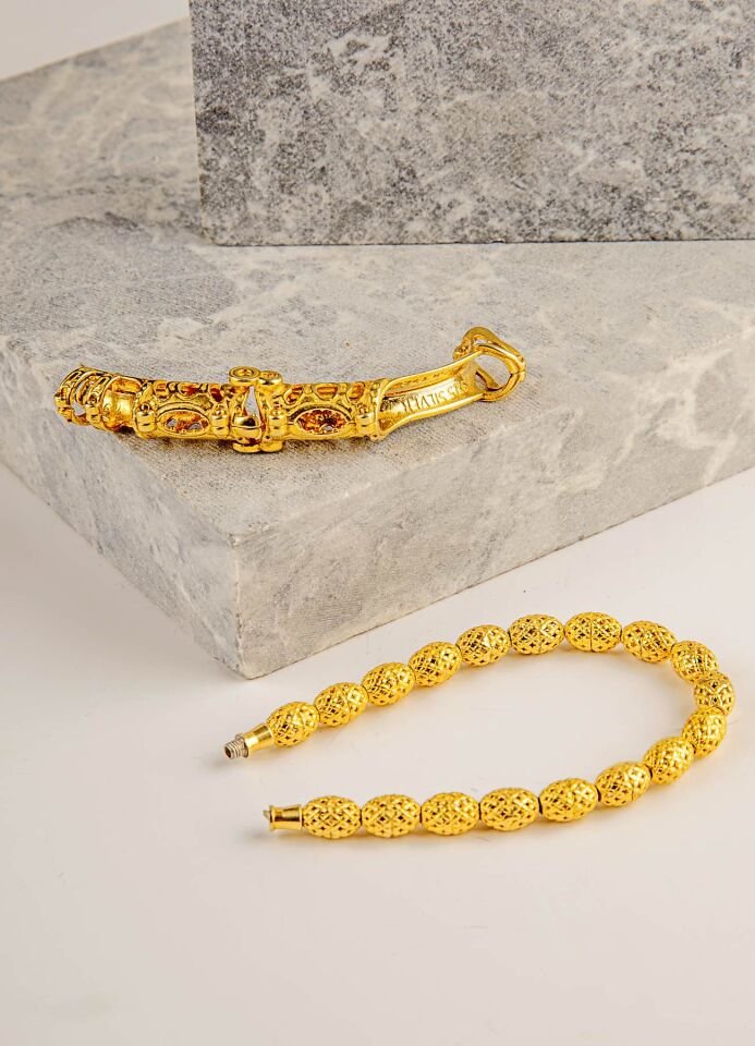 925 Ayar Gümüş  24 Ayar Altın Kaplama MultiFlex Pro Stres bilekliği