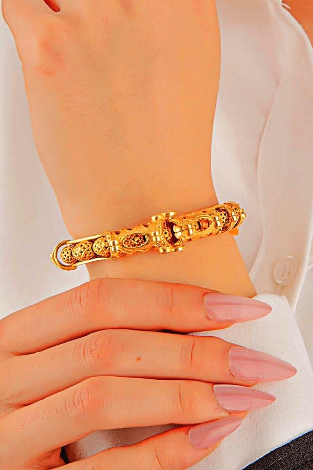 925 Ayar Gümüş  24 Ayar Altın Kaplama MultiFlex Pro Stres bilekliği