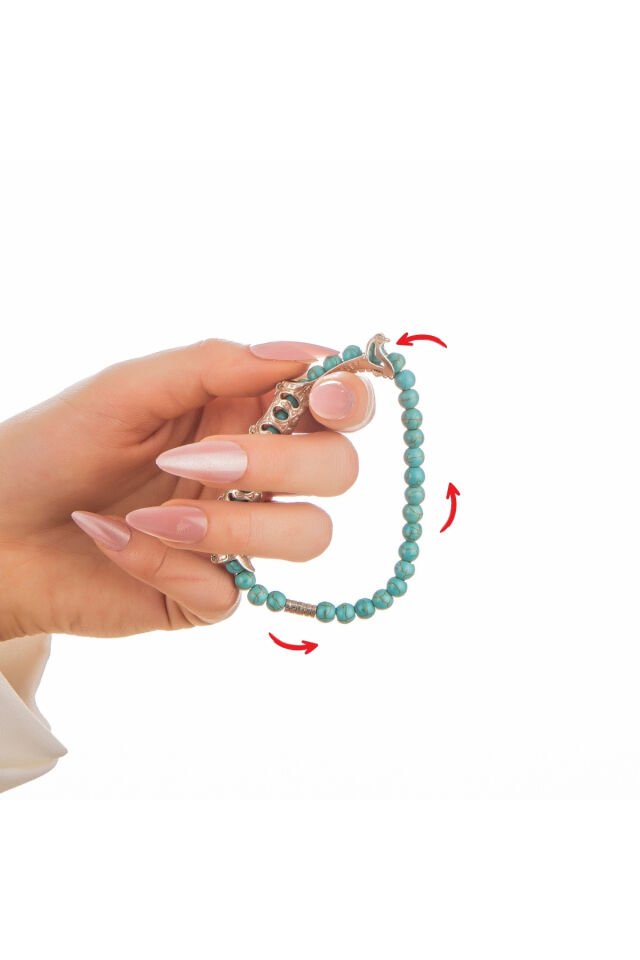 MultiFlex Pro 925 Ayar Gümüş Firuze Doğaltaş Stres Bilekliği