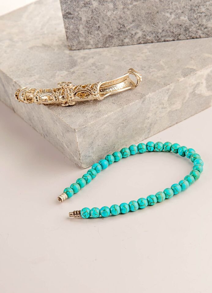 MultiFlex Pro 925 Ayar Gümüş Firuze Doğaltaş Stres Bilekliği