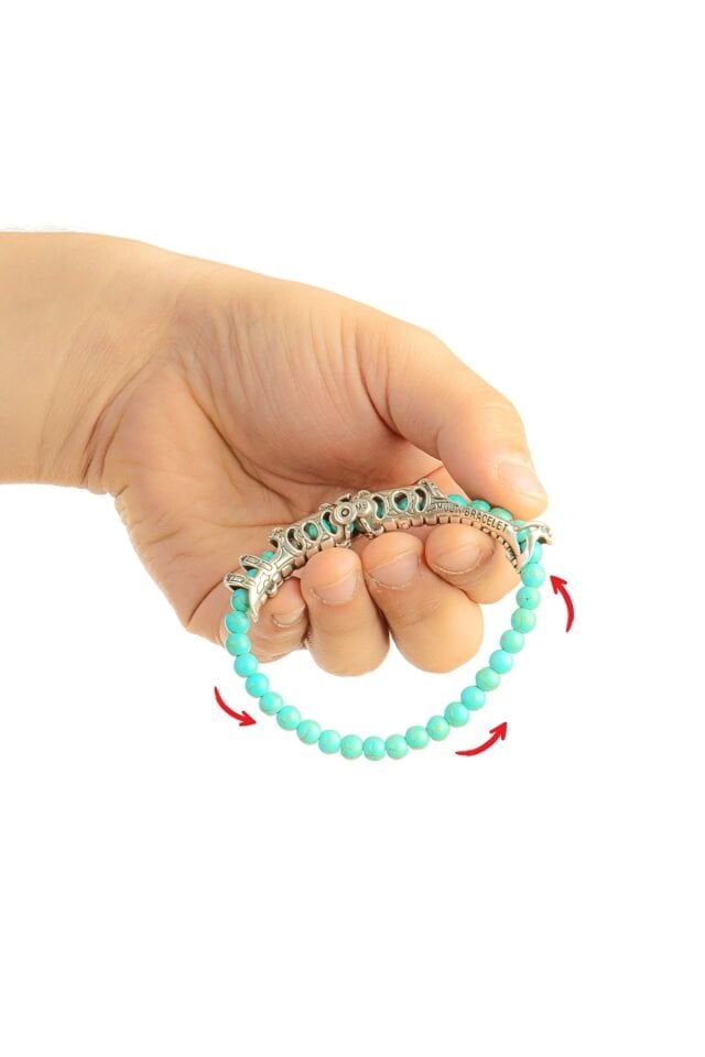 925 Ayar Gümüş MultiFlex Pro Firuze Doğaltaş Stres Bilekliği