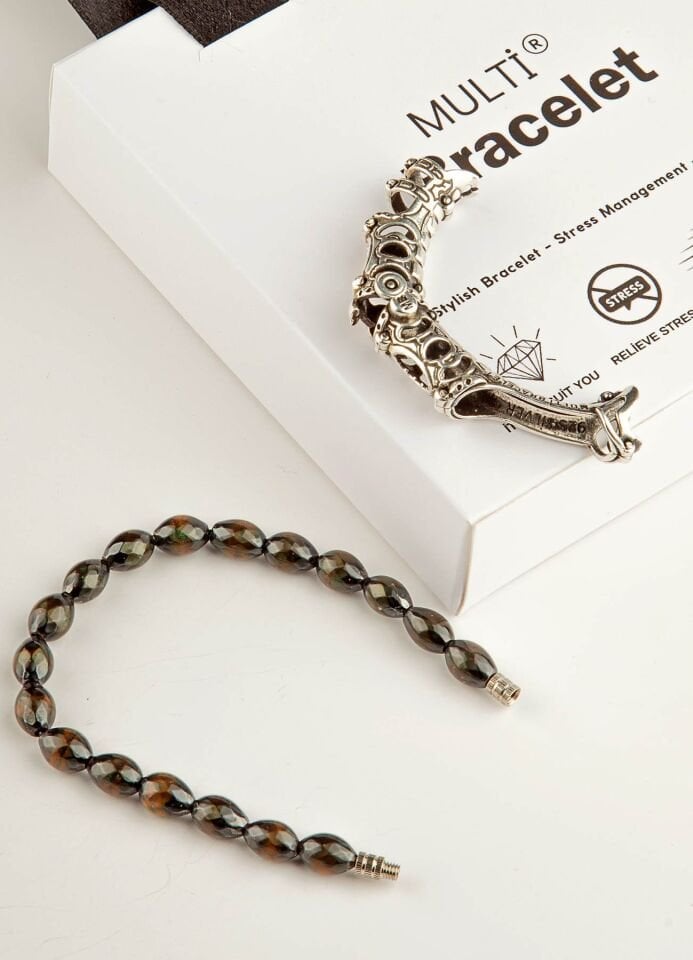 MultiFlex Pro 925 Ayar Gümüş His Taşı Motivasyon  Bilekliği