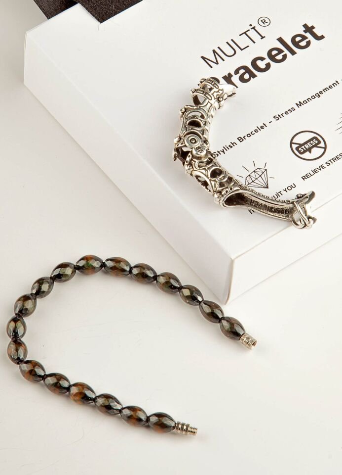 925 Ayar Gümüş MultiFlex Pro His Taşı Motivasyon  Bilekliği