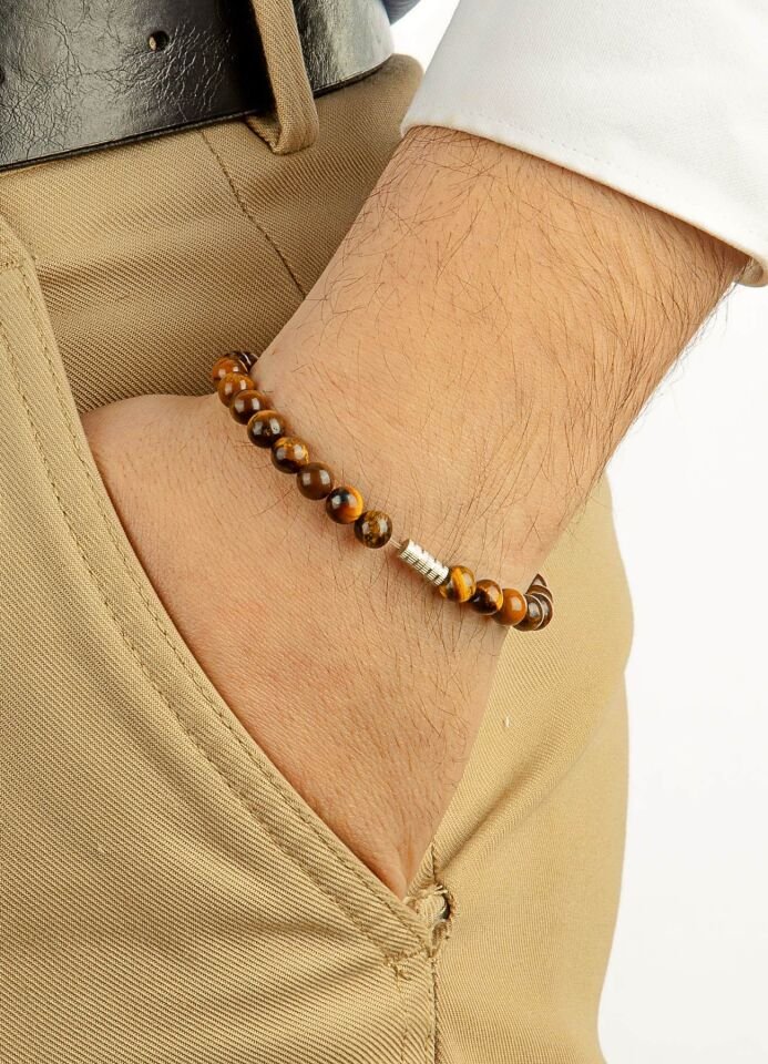 MultiFlex pro 925 ayar gümüş Kaplan gözü taşı Bileklik