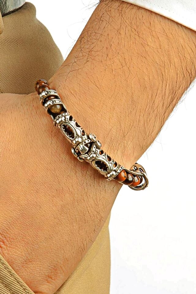 925 ayar gümüş MultiFlex pro Kaplan gözü taşı Bileklik