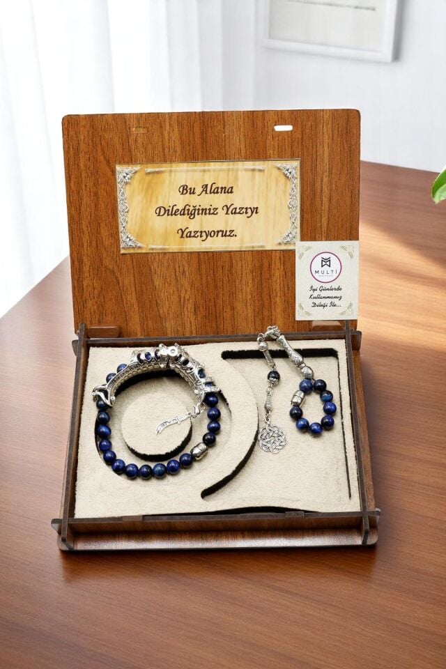 Lacivert Kaplangözü dogaltaş Multi Tespih