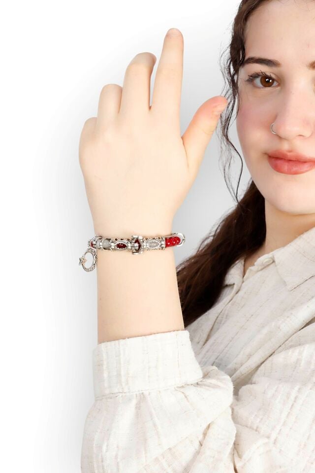 MultiFlex Pro 925 Ayar Gümüş Türkiye Taraftar Doğaltaş Stres Bilekliği