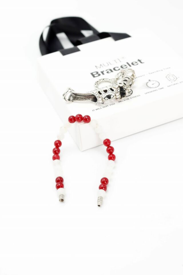 925 Ayar Gümüş  MultiFlex Pro Türkiye Taraftar Doğaltaş Stres Bilekliği