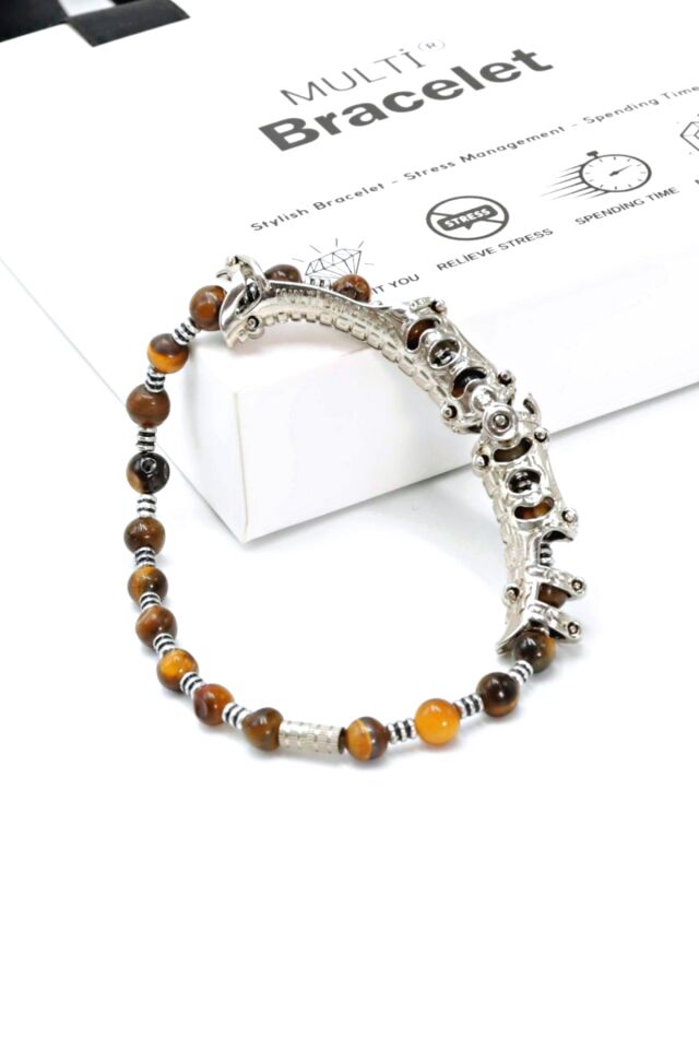 MultiFlex One Kaplan gözü taşı Bileklik (ara boncuklu model)