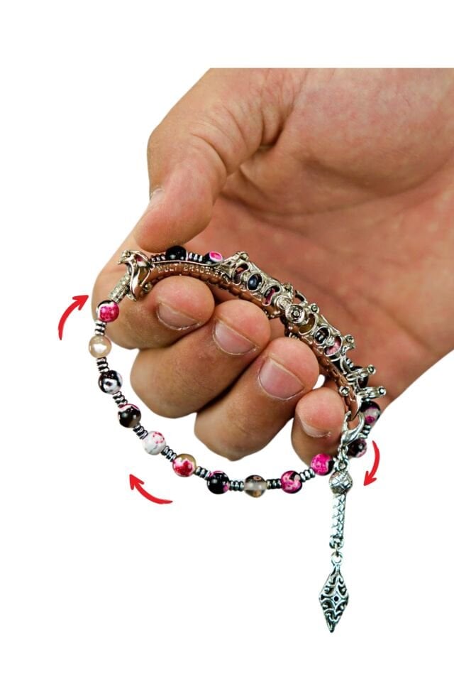 Multi Flex One alacalı Akik taşı Bileklik (ara boncuklu model)