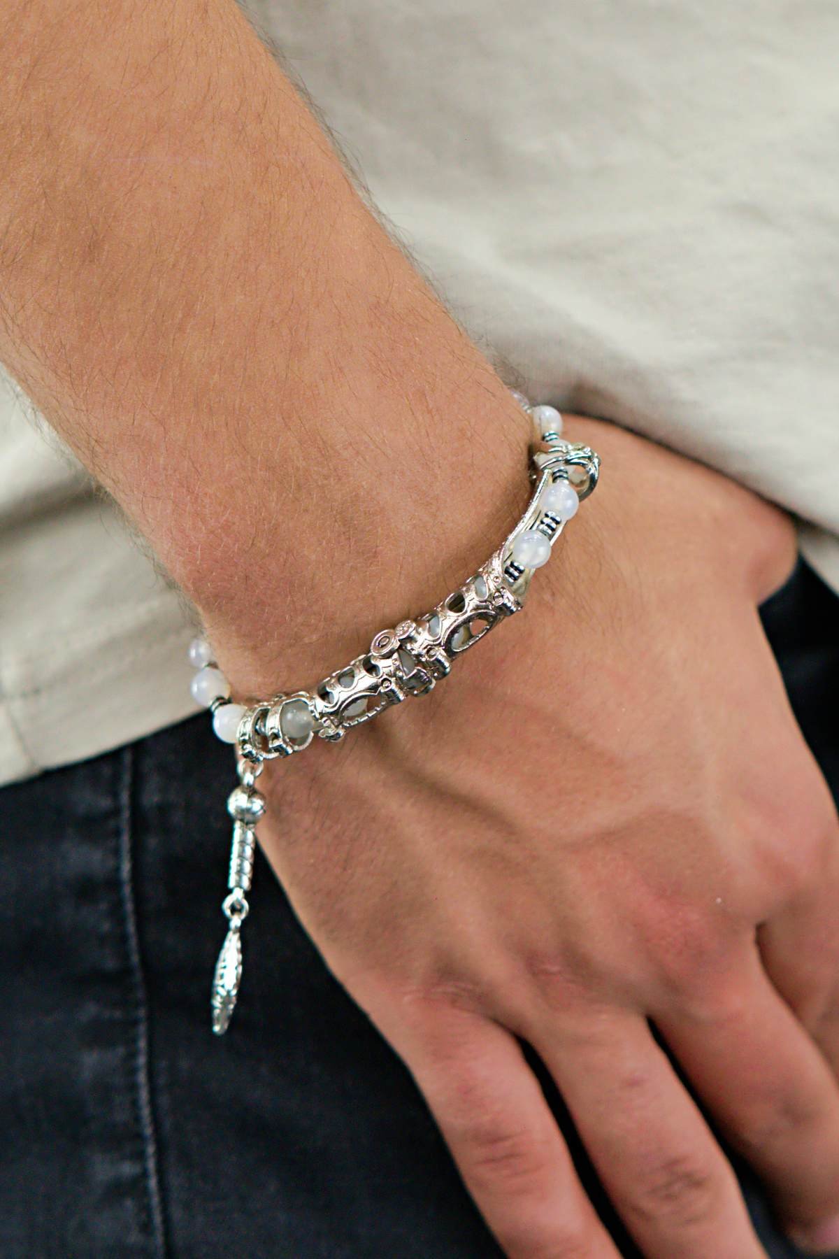 Multi Flex One Quartz taşı  Bileklik (ara boncuklu model).