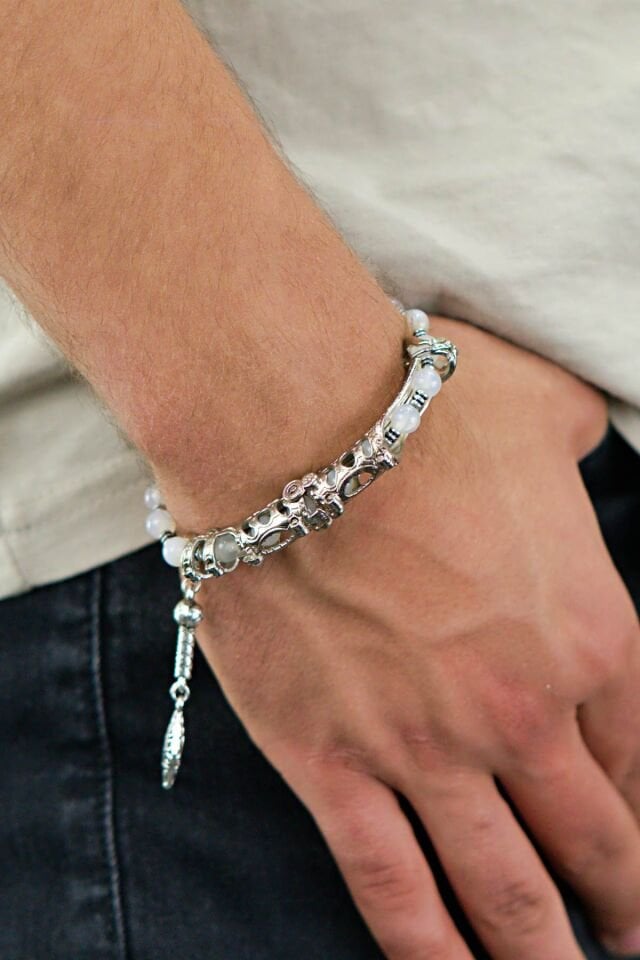 Multi Flex One Quartz taşı  Bileklik (ara boncuklu model).