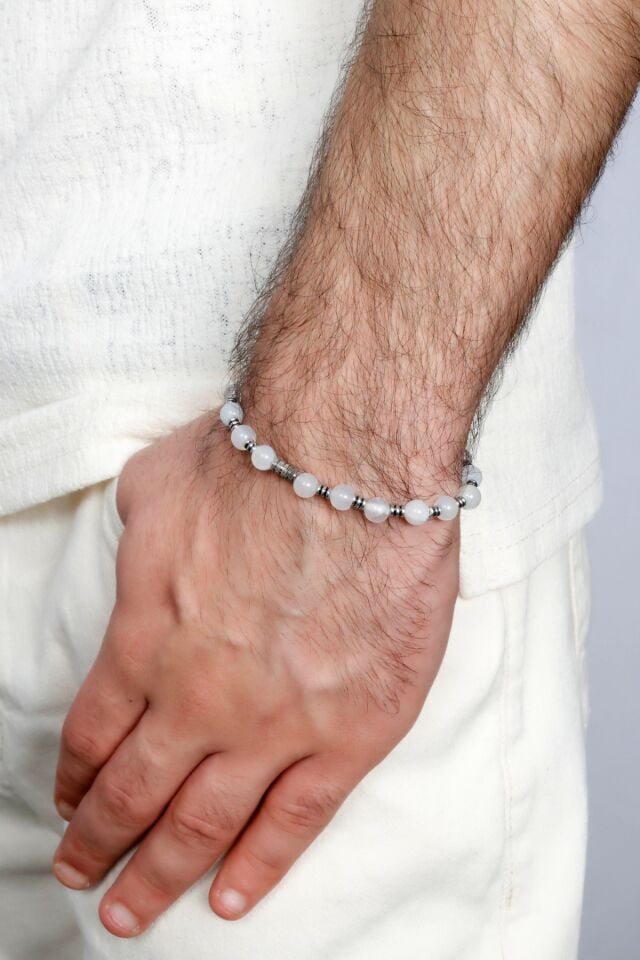 Multi Flex One Quartz taşı  Bileklik (ara boncuklu model).