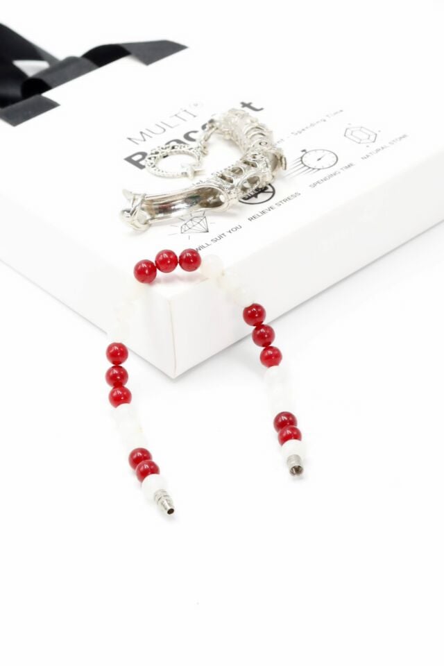 Multi Flex Türkiye taraftar yeşim doğal taş Bileklik (ara boncuklu model)