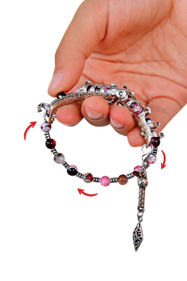 Multi Flex One Türkiye taraftar Akik taşı  Bileklik (ara boncuklu model)