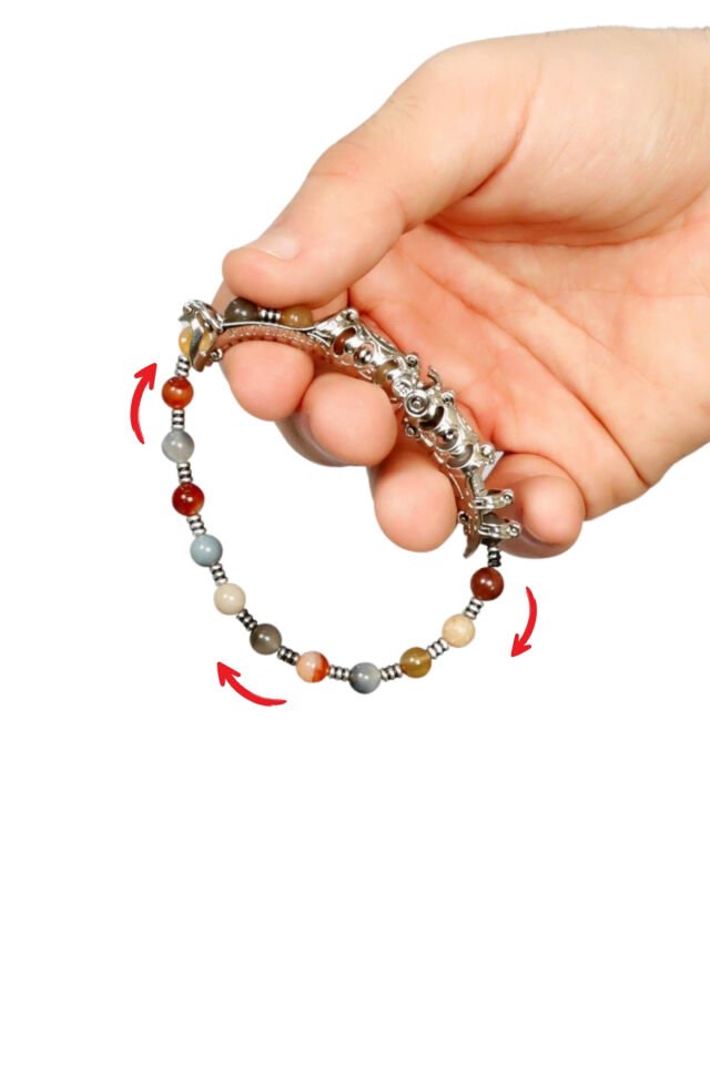 Multi Flex One karma Akik taşı  Bileklik (ara boncuklu model)