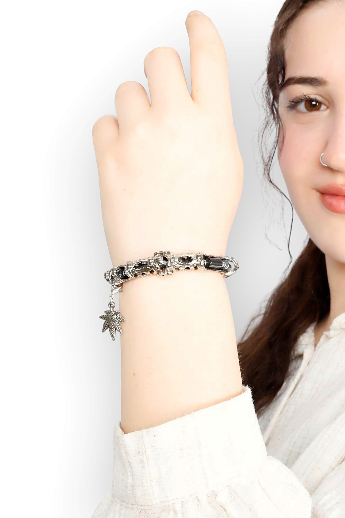 Multi Flex One Hematit taşı Bileklik (ara boncuklu model)