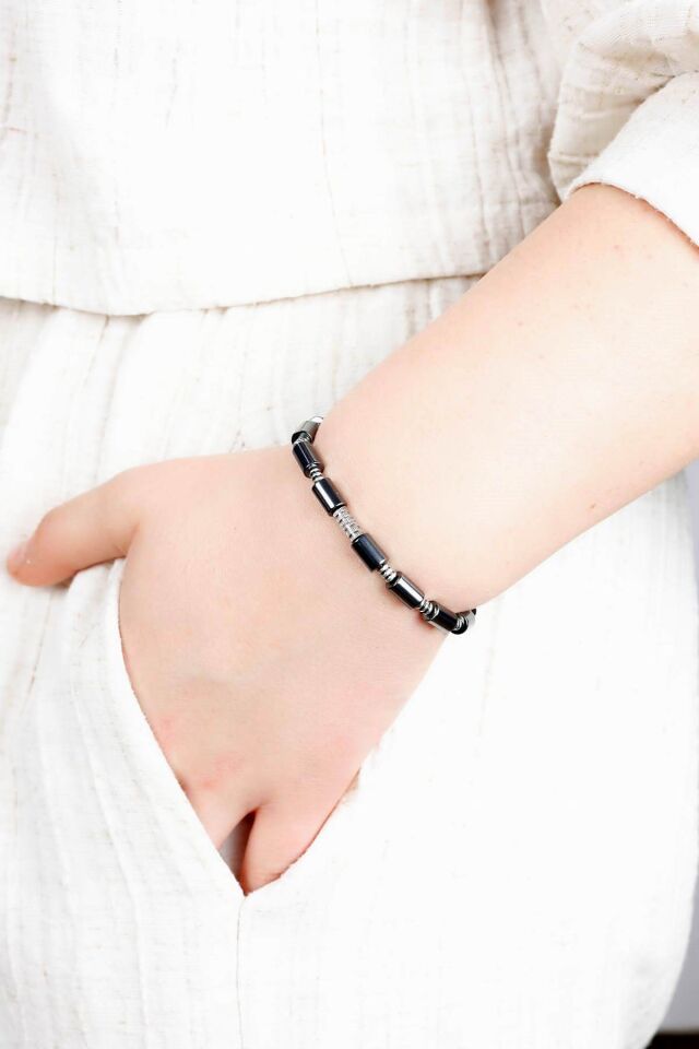 Multi Flex One Hematit taşı Bileklik (ara boncuklu model)