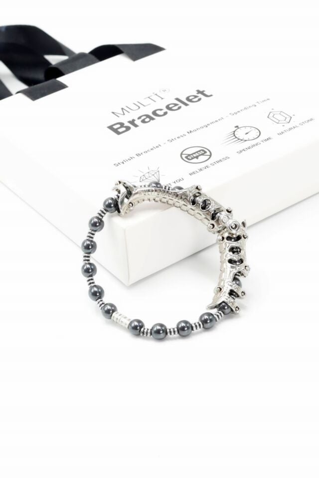 Multi Flex One Hematit taşı Bileklik (ara boncuklu model)