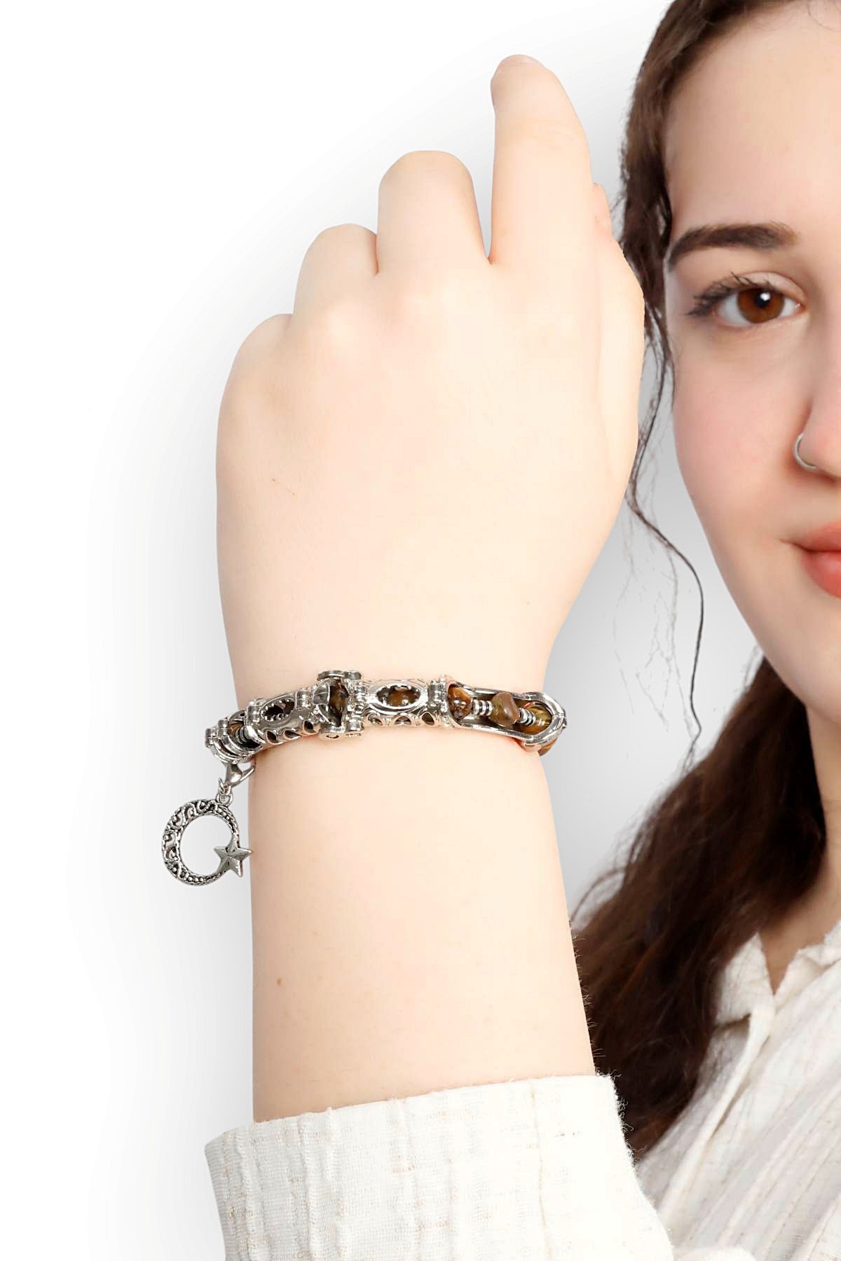 Multi Flex One kaplan gözü  Bileklik (ara boncuklu model)