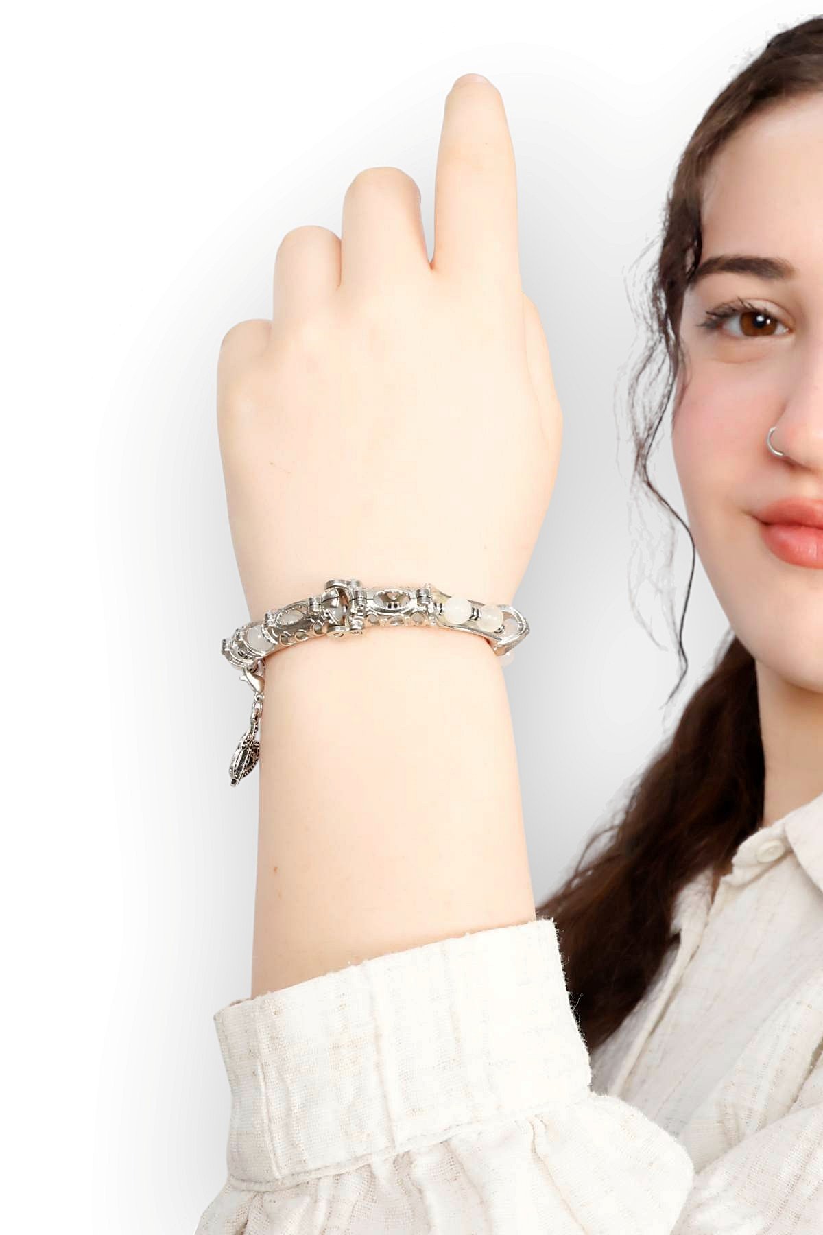 Multi Flex One Quartz taşı Bileklik (ara boncuklu model)