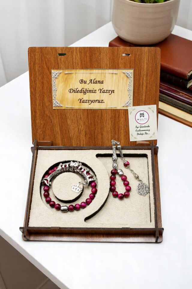 pembe Kaplan gözü taşı Multi Tespih