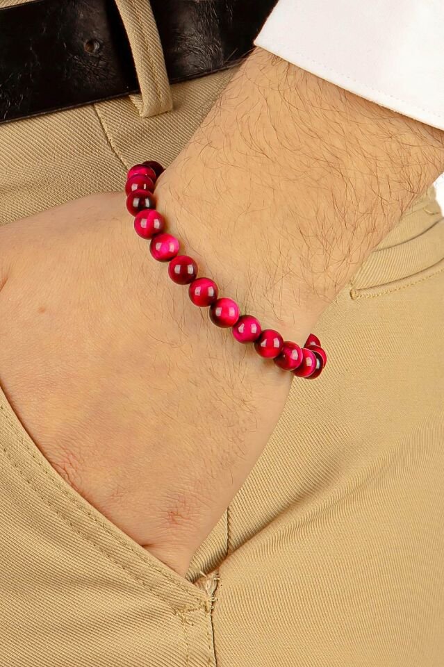 pembe Kaplan gözü taşı Multi Tespih