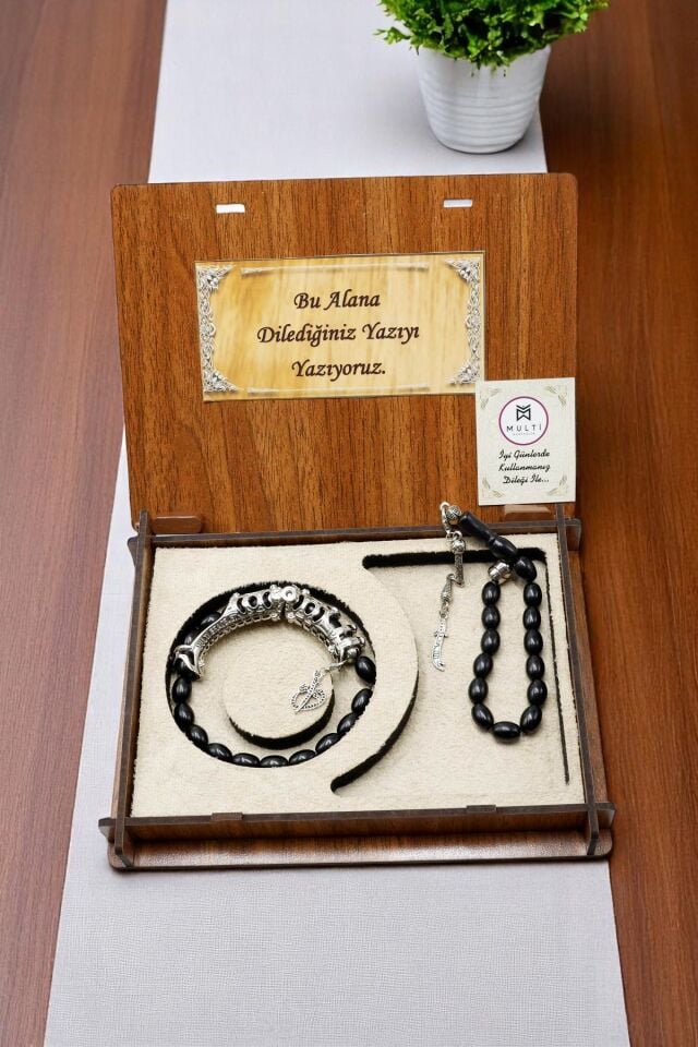 Oltu Taşı Multi Tespih – 4’ü 1 Arada Dönüşebilen Doğaltaş Tespih & Bileklik