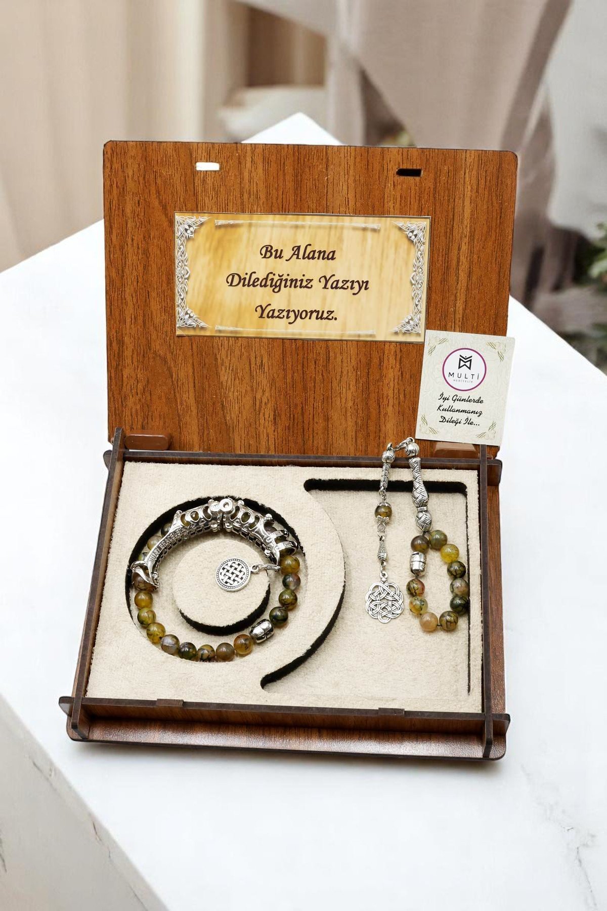 Yeşil Akik Taşı Multi Tespih