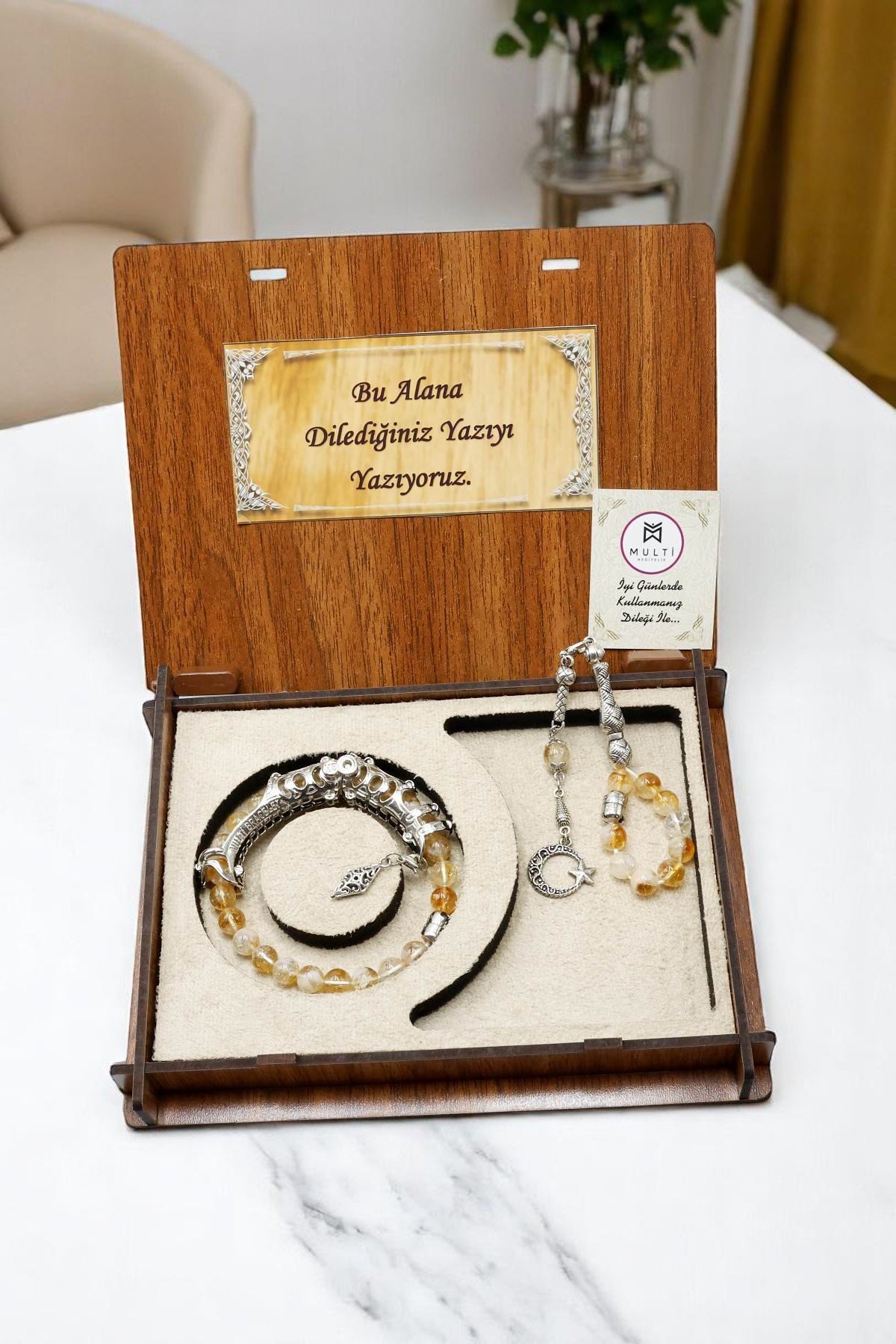 Sitrin Doğaltaş Multi Tespih ( Birinci Kalite Orjinal Doğaltaştır.)