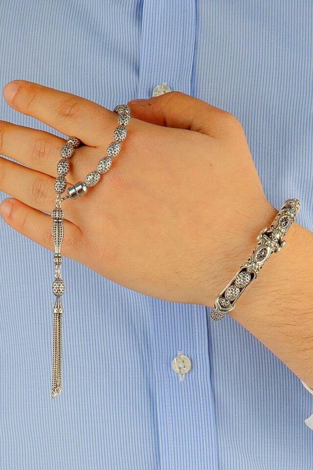 İpine kadar full  925 ayar gümüş Multi Tespih