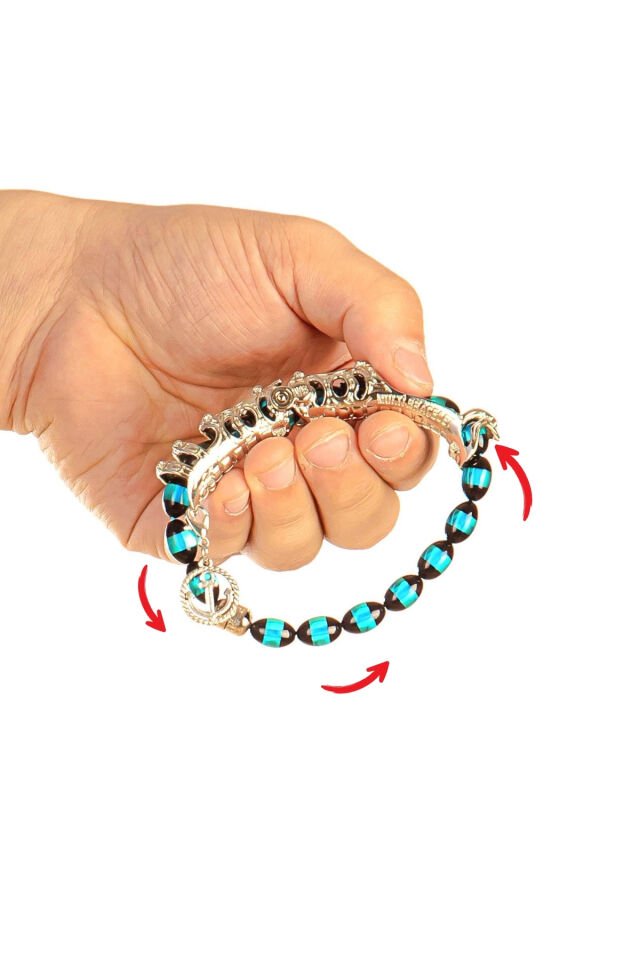 Mavi Sürmeli Toz Kehribar Multi Tespih