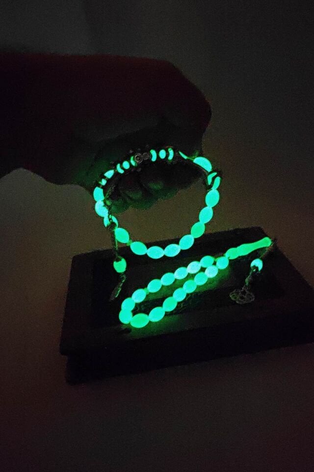 Fosforlu kedi gözü Multi Tespih ( Karanlıkta Koyu Yeşil Yanar )