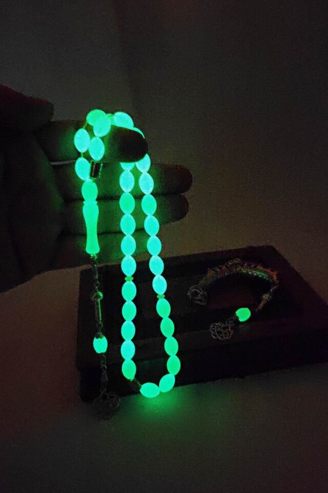 Fosforlu kedi gözü Multi Tespih ( Karanlıkta Koyu Yeşil Yanar )