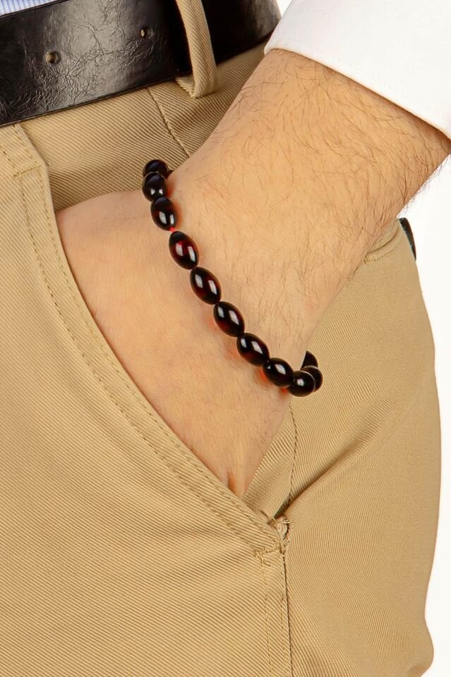 kırmızı sürmeli toz kehribar Multi Tespih