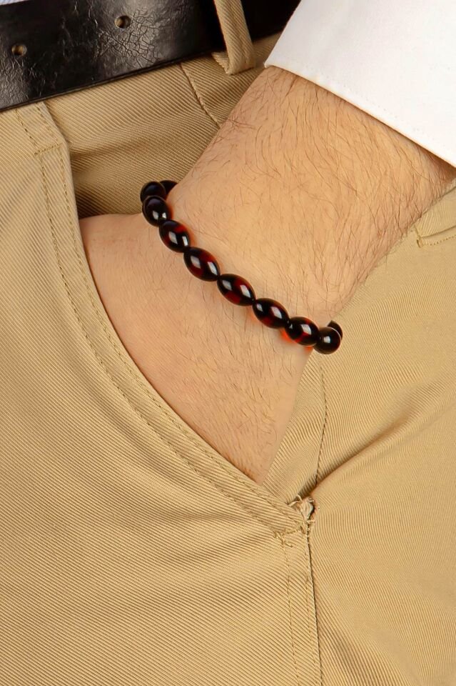 Kırmızı Sürmeli Toz Kehribar Multi Tespih