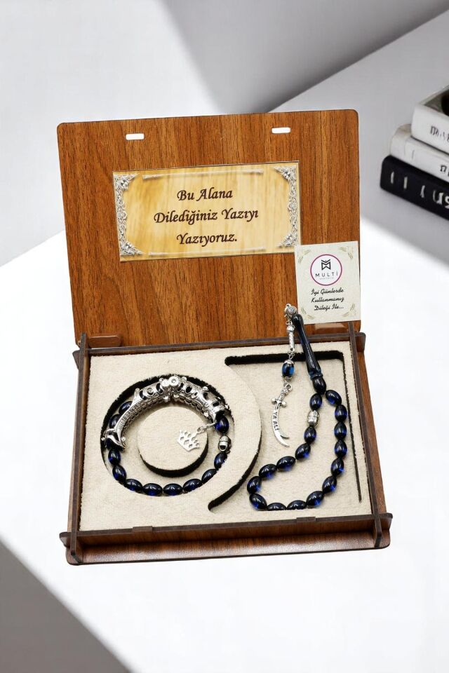 Lacivert Sürmeli Toz Kehribar Multi Tespih