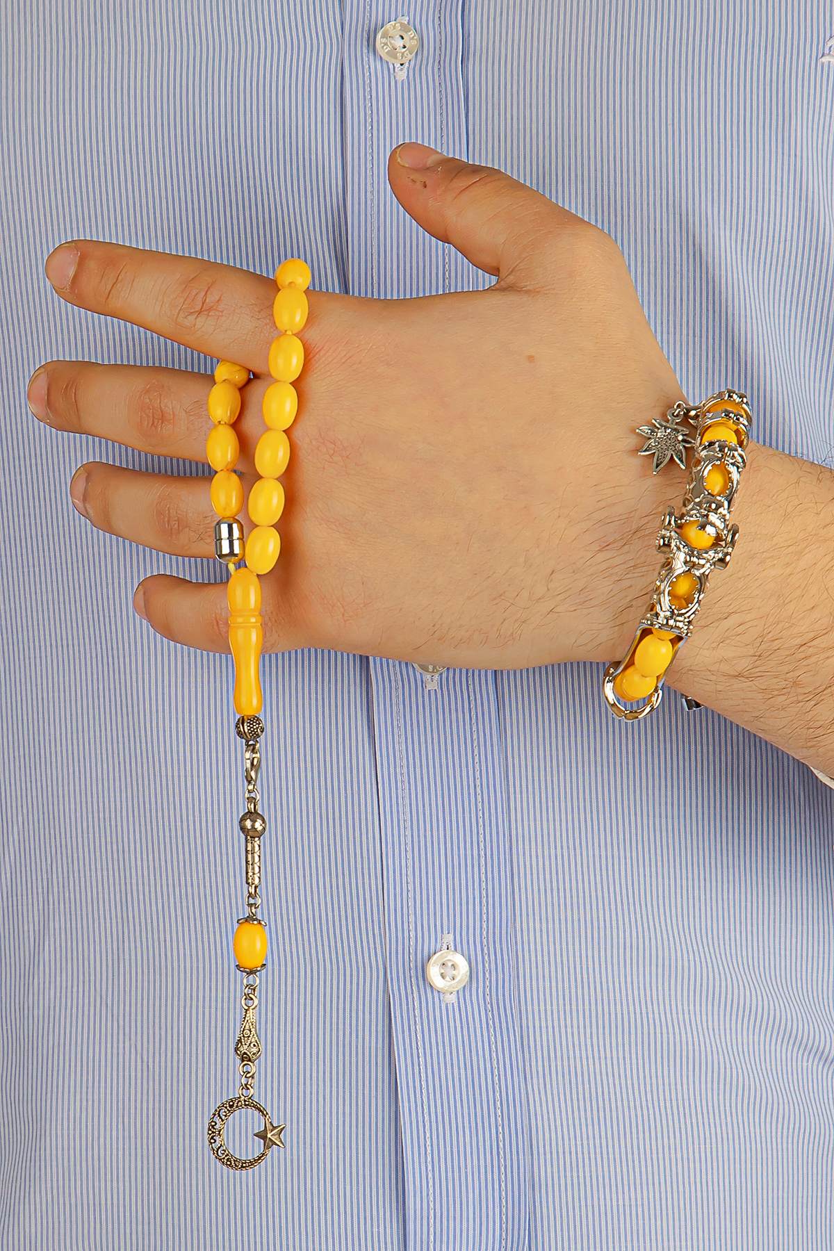 Limon Sarısı Toz Kehribar Multi Tespih