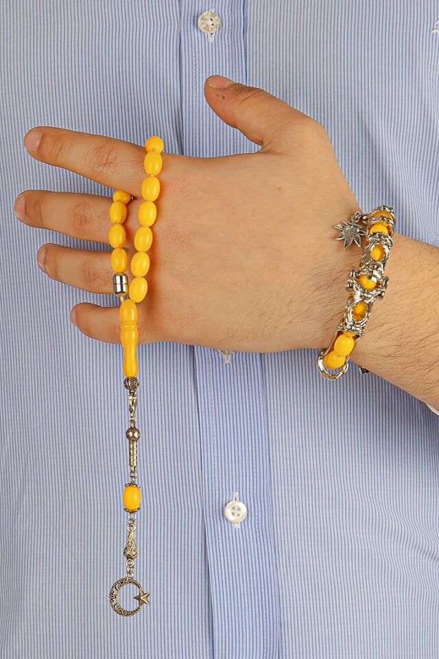 Limon Sarısı Toz Kehribar Multi Tespih