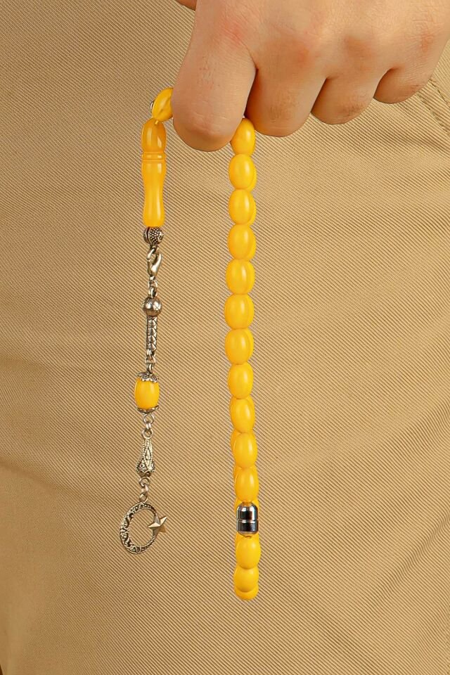 limon rengi toz kehribar Multi Tespih