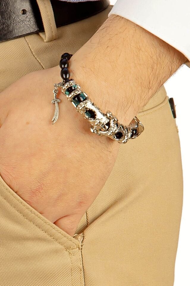 Mavi Sürmeli Toz Kehribar Multi Tespih