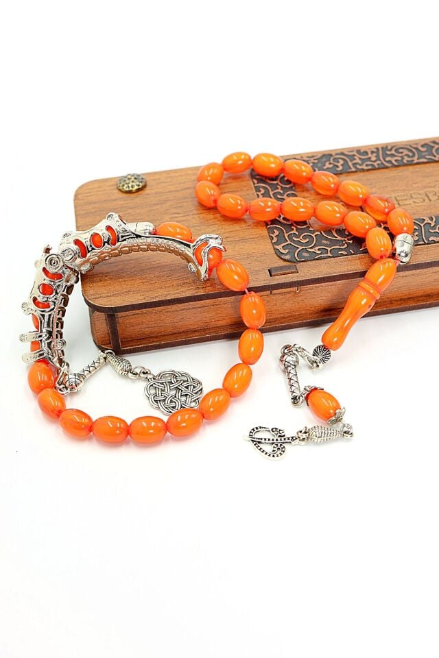 Portakal Rengi Toz Kehribar Multi Tespih