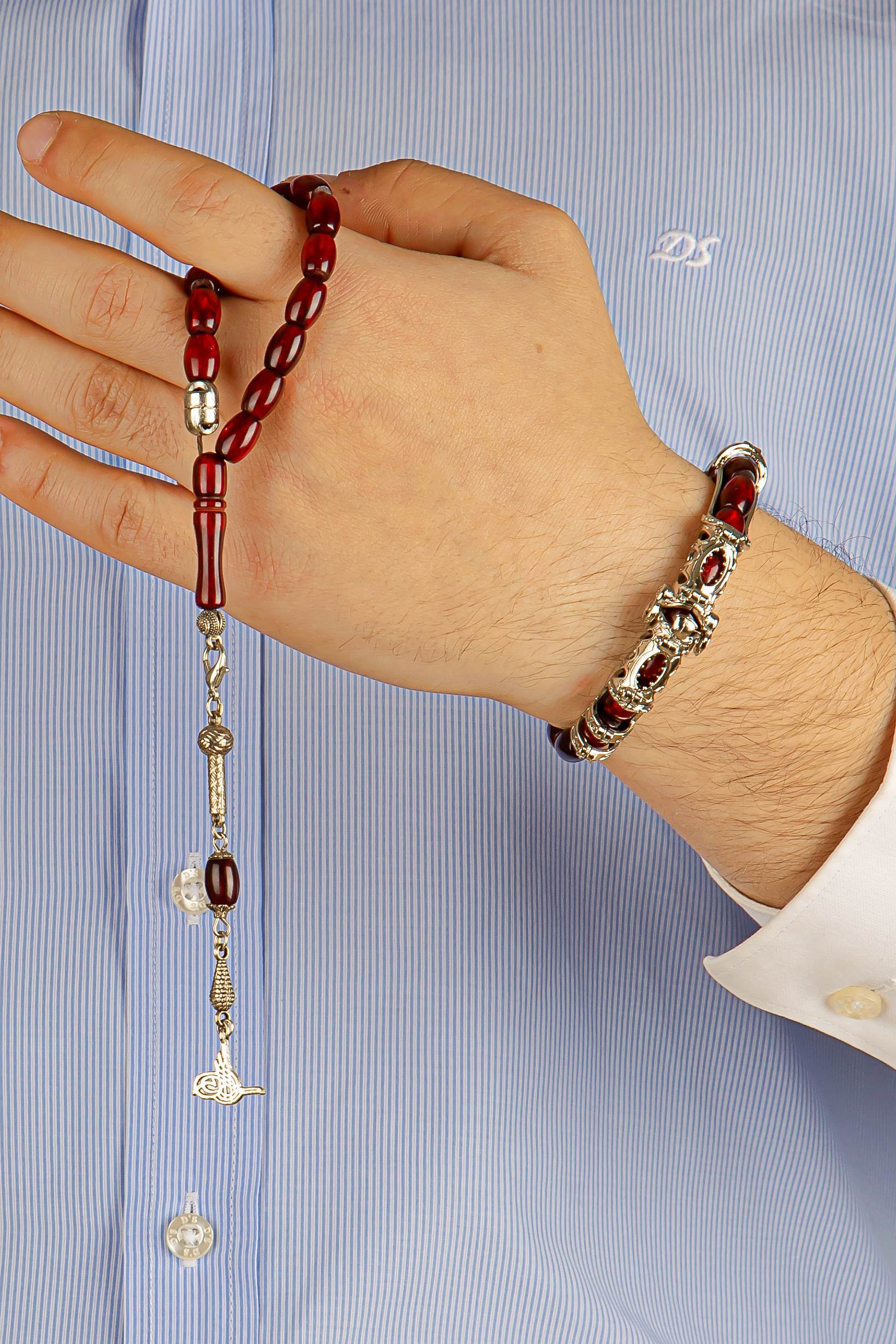 Red galaxy toz kehribar Multi Tespih