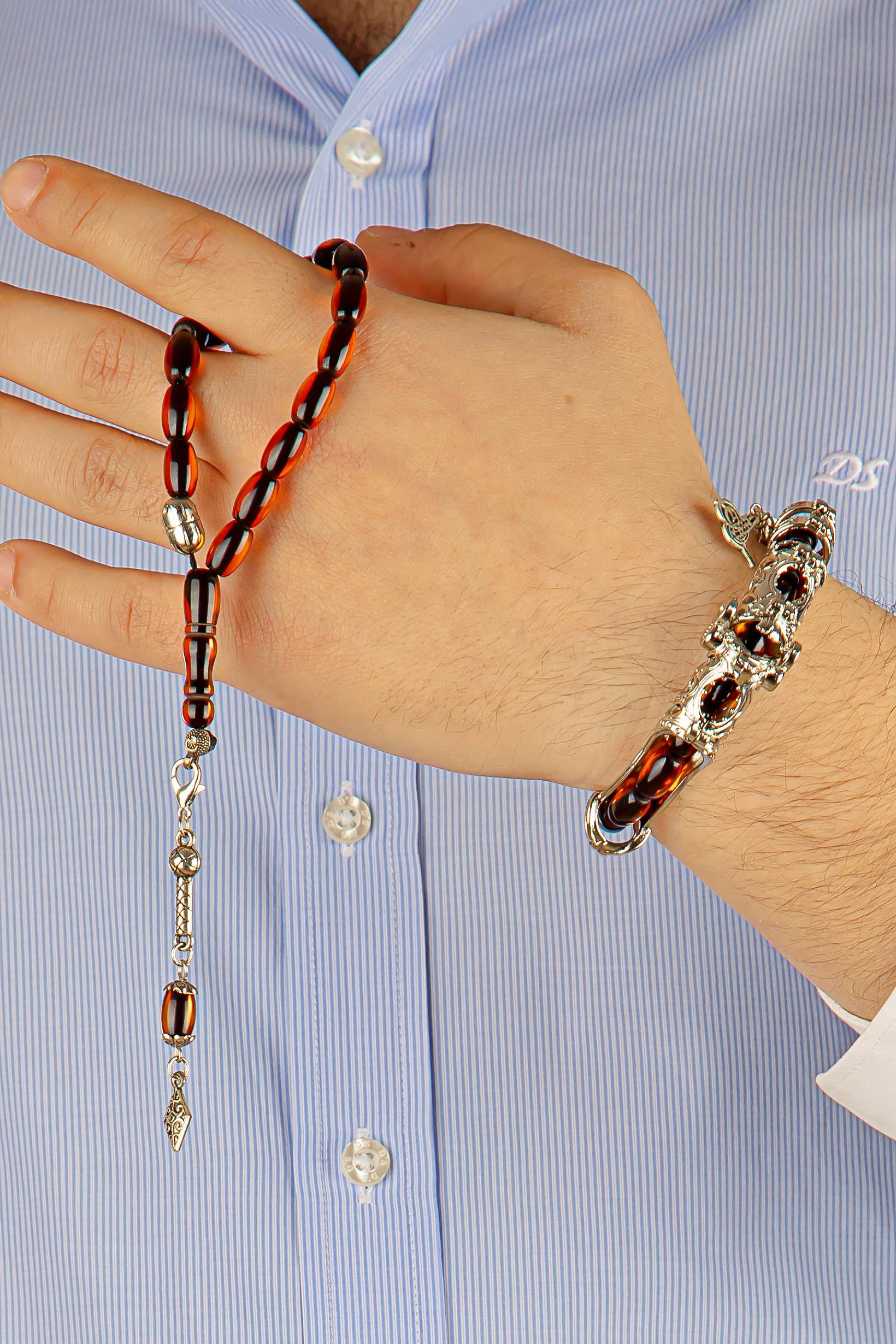 sıkma  kehribar Multi Tespih