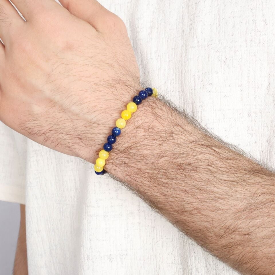 fenerbahçe taraftar yeşim doğal taşlı multi flex pro gümüş bileklik